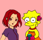 Dibujo Sakura y Lisa pintado por karencita