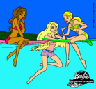 Dibujo Barbie y sus amigas pintado por Bryna