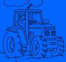 Dibujo Tractor en funcionamiento pintado por alberto04