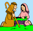 Dibujo Adoran al niño Jesús pintado por AVATAR
