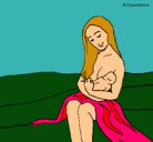 Dibujo Madre con su bebe pintado por mariposa1084
