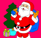 Dibujo Santa Claus y un árbol de navidad pintado por ANGELES20