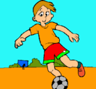 Dibujo Jugar a fútbol pintado por futbolista