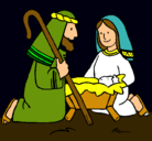 Dibujo Adoran al niño Jesús pintado por sofy