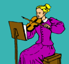 Dibujo Dama violinista pintado por aria