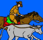 Dibujo Vaquero y vaca pintado por jesulito