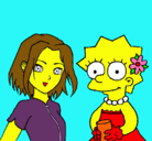 Dibujo Sakura y Lisa pintado por HASIA
