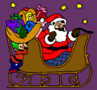 Dibujo Papa Noel en su trineo pintado por chupilanko