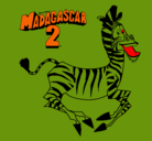 Dibujo Madagascar 2 Marty pintado por abishai