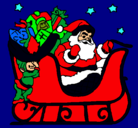 Dibujo Papa Noel en su trineo pintado por facebookana
