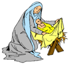 Dibujo Nacimiento del niño Jesús pintado por michelin