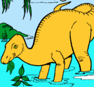 Dibujo Dinosaurio comiendo pintado por aladar        s