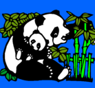 Dibujo Mama panda pintado por valencia