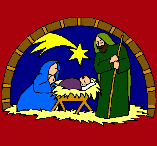 Dibujo Pesebre de navidad pintado por criistiina