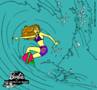 Dibujo Barbie practicando surf pintado por zayuri