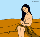 Dibujo Madre con su bebe pintado por lunialiss