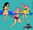 Dibujo Barbie y sus amigas pintado por cecilita