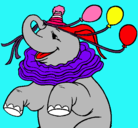 Dibujo Elefante con 3 globos pintado por camel