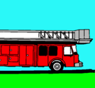 Dibujo Camión de bomberos con escalera pintado por benjita