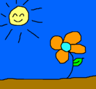 Dibujo Sol y flor 2 pintado por mira