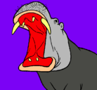 Dibujo Hipopótamo con la boca abierta pintado por ana