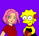 Dibujo Sakura y Lisa pintado por kaito