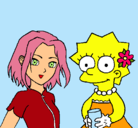 Dibujo Sakura y Lisa pintado por Konitha