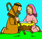 Dibujo Adoran al niño Jesús pintado por jesssssss