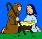 Dibujo Adoran al niño Jesús pintado por Yesawea