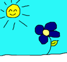 Dibujo Sol y flor 2 pintado por ainapais