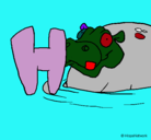 Dibujo Hipopótamo pintado por andy08