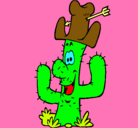Dibujo Cactus con sombrero pintado por nahia