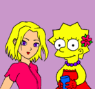 Dibujo Sakura y Lisa pintado por dolfi