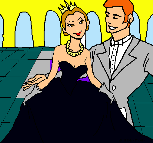 Dibujo Princesa y príncipe en el baile pintado por Flasherayo