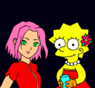 Dibujo Sakura y Lisa pintado por FDWFRX
