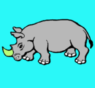 Dibujo Rinoceronte pintado por TITI