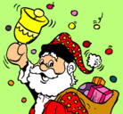 Dibujo Santa Claus y su campana pintado por PAJARA