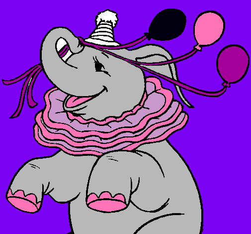 Elefante con 3 globos