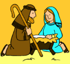 Dibujo Adoran al niño Jesús pintado por mariaplc