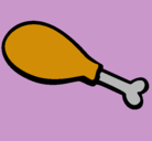 Dibujo Muslito de pollo pintado por campanilla