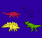 Dibujo Dinosaurios de tierra pintado por rojy