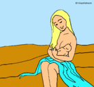 Dibujo Madre con su bebe pintado por erikaguap