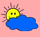 Dibujo Sol y nube pintado por jessia