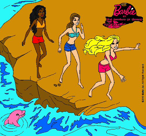 Barbie y sus amigas en la playa