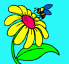Dibujo Margarita con abeja pintado por chiara