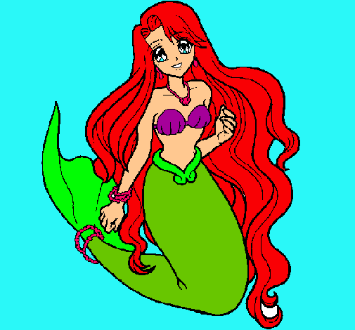 Dibujo Sirenita pintado por lizbeth