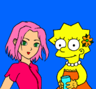 Dibujo Sakura y Lisa pintado por Luchia