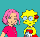 Dibujo Sakura y Lisa pintado por vaness