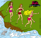 Dibujo Barbie y sus amigas en la playa pintado por suvazju