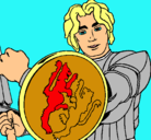Dibujo Caballero con escudo de león pintado por frankito